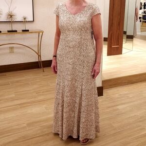 NWT Alex Evenings Womens Rose Gold Dress - 12P